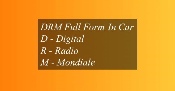 DRM Full Form In Car 