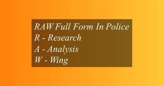 RAW Full Form In Police