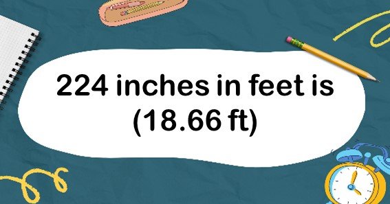 224 inches in feet is (18.66 ft)