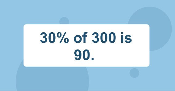 30% of 300 is 90